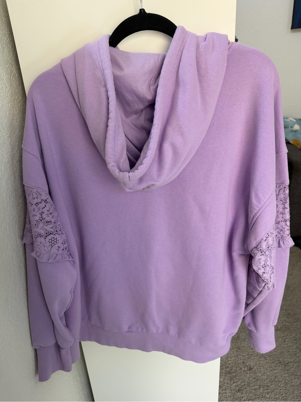 JoyLab Lavender Lace-Accent Oversize Hoodie - Picture 4 of 4